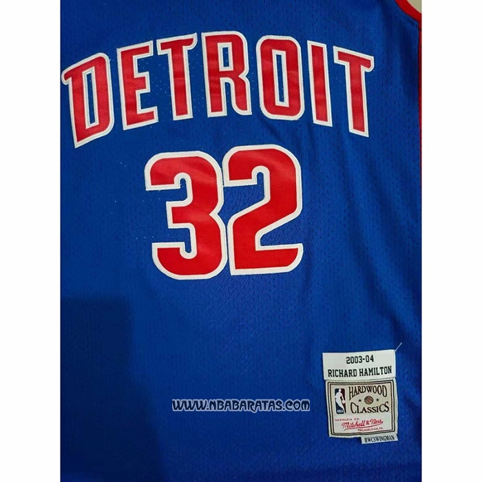 Camiseta Detroit Pistons Richard Hamilton #32 Mitchell & Ness 2003-04 Azul